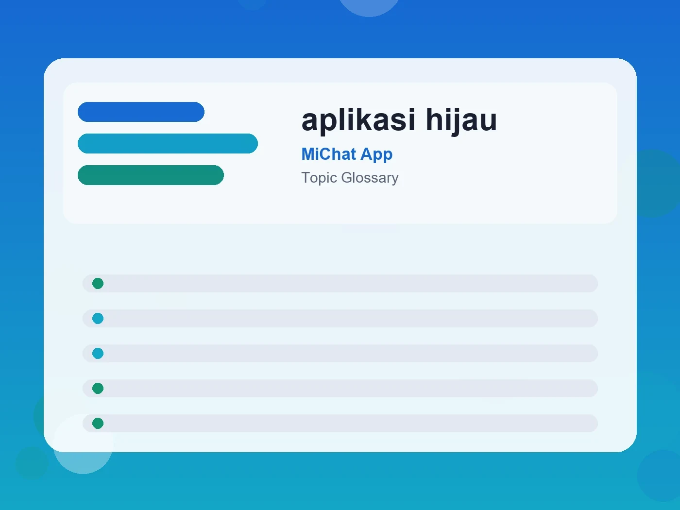 MiChat App aplikasi hijau guide visual