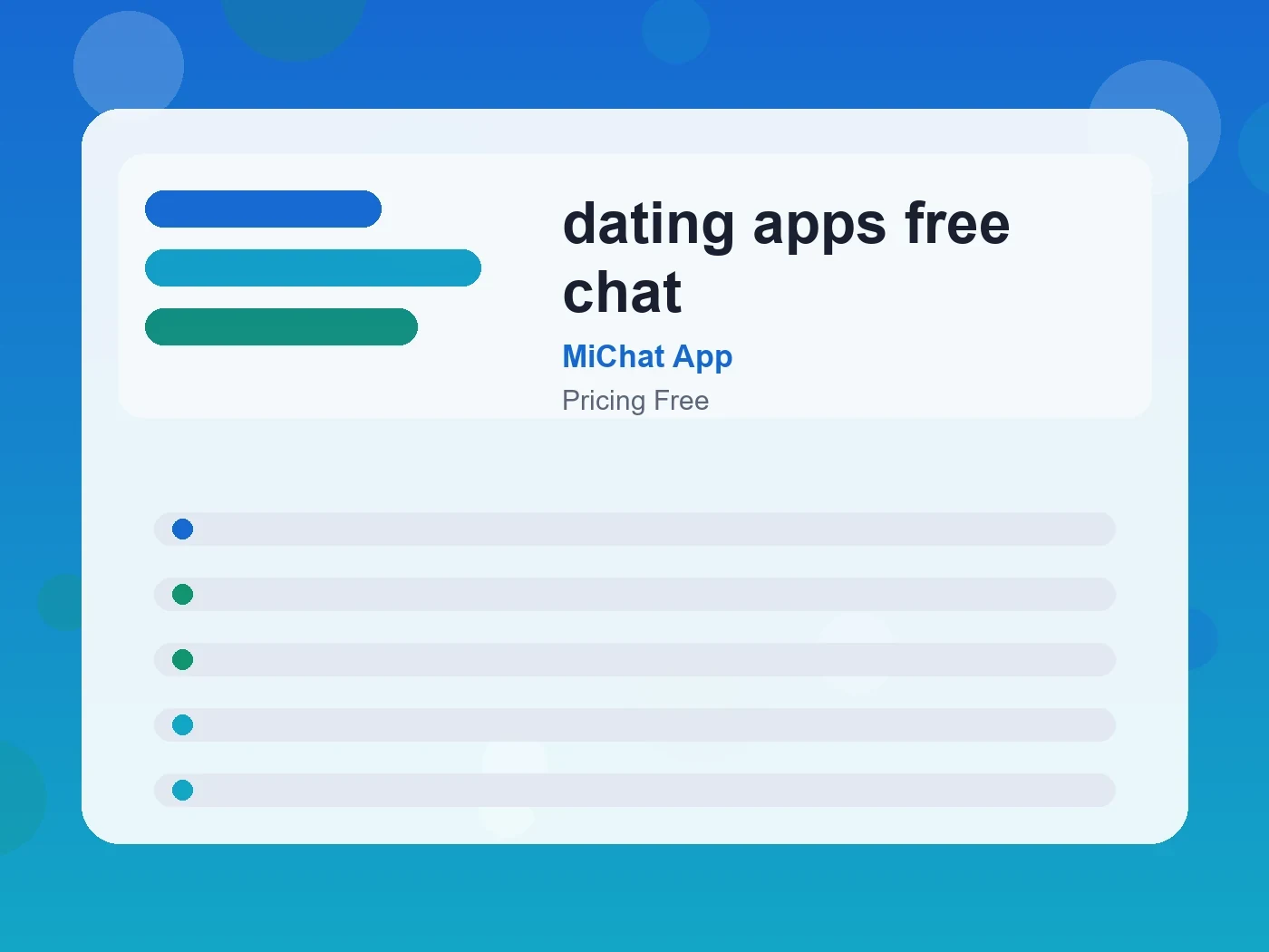 MiChat App dating apps free chat guide visual